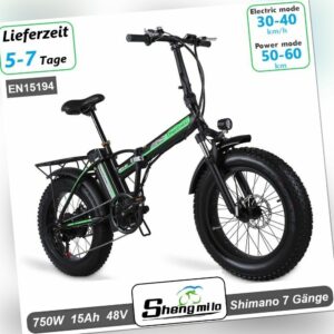 20 Zoll Elektrofahrrad Klappbares 48V 750W E-Faltrad E Mountainbike Ebike Moped
