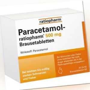 PARACETAMOL-ratiopharm 500 mg Brausetabletten 20 St PZN 8704083