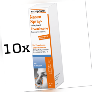 10x NASENSPRAY ratiopharm Erwachsene kons.frei 10 ml ,PZN 00999831