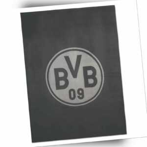 Borussia Dortmund BVB Velourdecke anthrazit ca. 150 x 200 cm