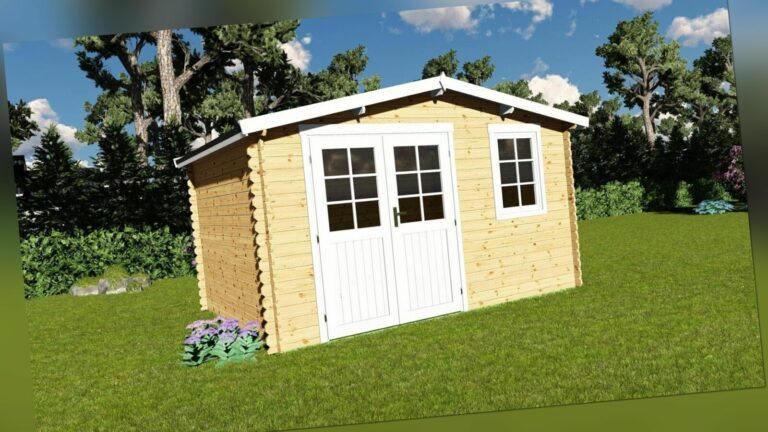 Gartenhaus 28mm Modern, 3.9x3.9M Blockhaus aus Holz Gerätehaus Leo EB28017L