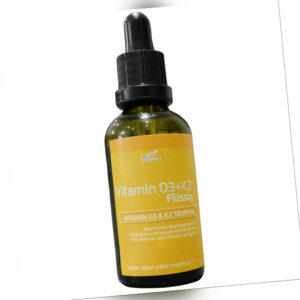 VITAMIN D3 + K2 Tropfen ⭐ Flüssig HOCHDOSIERT⭐ K2 MK7 99,7% ALL Trans 💚 VEGGI