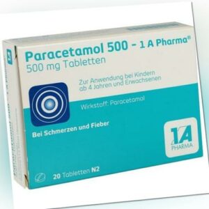 3x PARACETAMOL 500-1A Pharma Tabletten 20 St PZN: 2481587