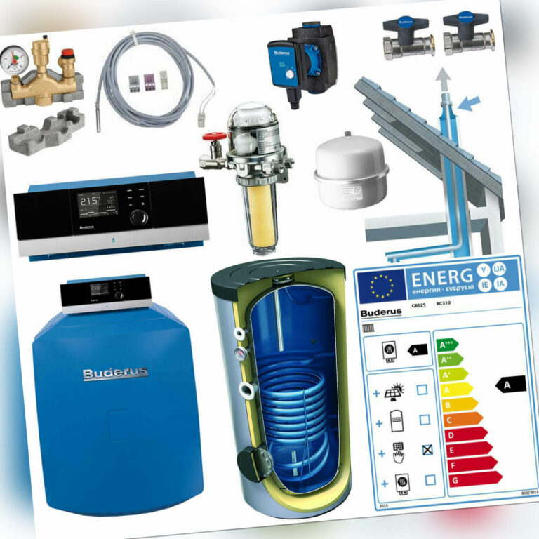 Buderus Öl-Brennwertkessel GB125 Öl Kessel Paket mit Abgassystem, Regelung RC310