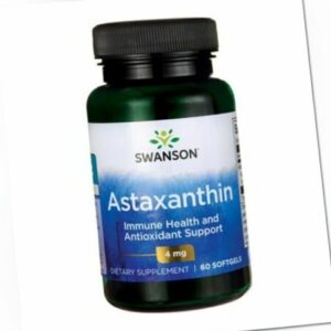 Astaxanthin 4mg 60 Softgels | Immungesundheit Antioxidantien Gehirn Nervensystem