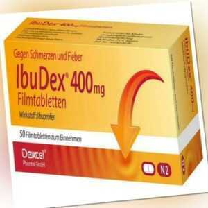 IBUDEX 400mg Ibuprofen 50 Filmtabletten gegen Schmerzen und Fieber PZN: 9294687
