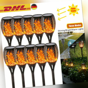 96 LED Solarleuchte Garten Beleuchtung Solar Licht Lampe Fackel Leuchte Flamme