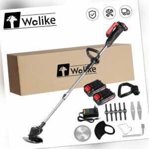 24V Akku-Rasentrimmer Motorsense Elektro Freischneider Kantenschneider + 2 Akkus