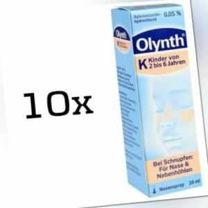 10x Olynth 0,05% für Kinder Nasendosierspray Nasenspray 10 ml, PZN 02372668
