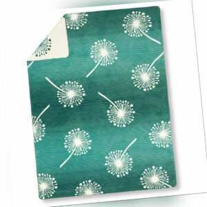 Bio Wohndecke 150x200 cm Kuscheldecke Pusteblume petrol aus 100%