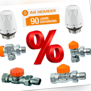 Heimeier Eclipse Thermostatventil 3/8" 1/2" 3/4"  Heizkörper Thermostatkopf IMI