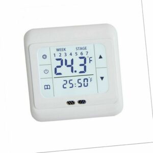 Thermostat Raumtemperaturregler LCD Digital Touchscreen Fußbodenheizung Weiß
