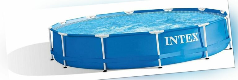 Intex Metal Frame Pool - Aufstellpool Schwimmbecken Baden Becken - Ø 366 x 76 cm