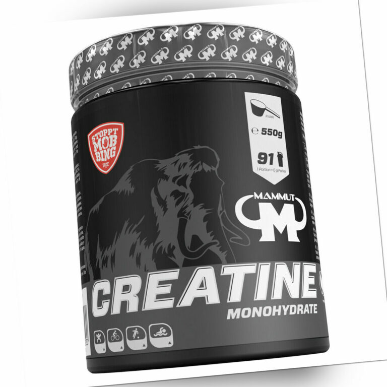 (EUR 46,82 / kg) Mammut Creatin Monohydrat Powder Pulver 550g Dose