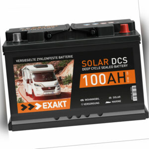 Solarbatterie 100Ah 12V EXAKT DCS Wohnmobil Versorgung Boot Batterie 80Ah 90Ah