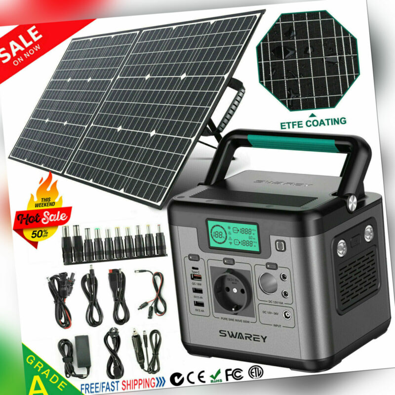 1000W Solar Generator 518Wh Power Station Mit 18V Faltbare Solarpanel Ladegerät