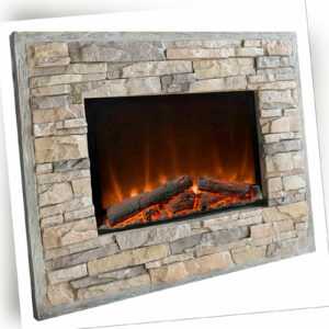 El Fuego Florenz LED Elektrokamin Wandkamin Wandheizung mit Steinoptik Neu OVP