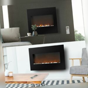 Elektrokamin LED Wandkamin Elektrischer Heizlüfter Fernbedienung Kaminheizung
