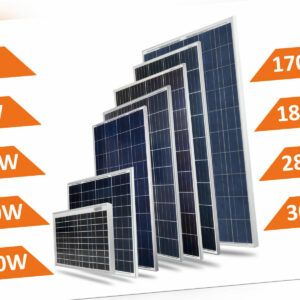 Solarmodul Solarpanel 12V 24V 10 65 100 130 160 170 180 285 300 W Polykristallin