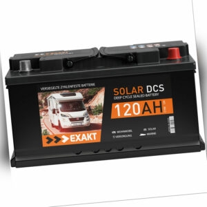 Solarbatterie 120Ah 12V EXAKT DCS Wohnmobil Versorgung Boot Solar Batterie 100Ah