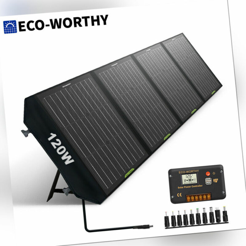 120W faltbares tragbares solarpanel 20A Controller-Ladegerät für Powerstation