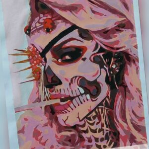 Malen nach Zahlen - Pink Lady - Königin " La Catrina “ Skull - Tattoo Frauen