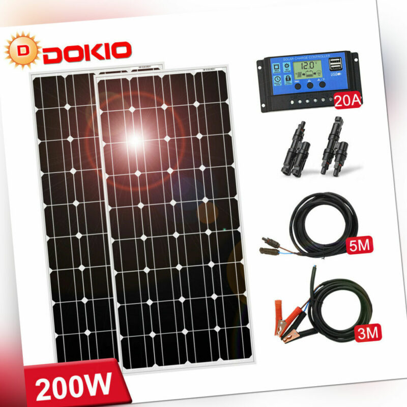 100W 200w Mono Grid Solarpanel Kit für 12v Autobatterie/Wohnmobil/Haus/Boot