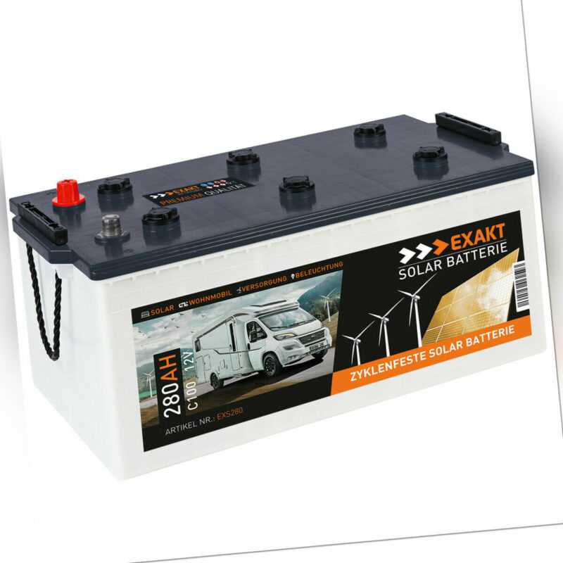 Solarbatterie 280Ah 12V Wohnmobil Versorgung Boot Camping Batterie statt 230Ah