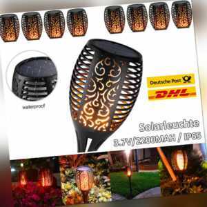 Solarleuchte 96 LED Solar fackel Garten Beleuchtung SolarLampe Flamme SolarLicht