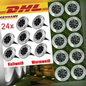 10/12LED Solarleuchte Bodenstrahler Außen IP65 Gartenleuchten Garten Solarlampen