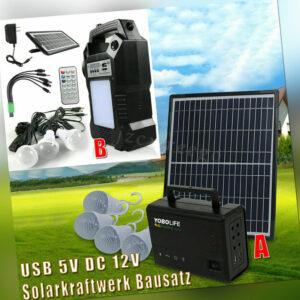 Solar Power Station Tragbare Generator Notstromver Solarpanel Kit mit Glühbirnen