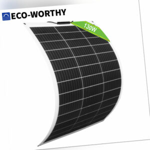 130W Flexibel Solarmodul Solarpanel Monokristallin für Wohnmobil Auto Camping