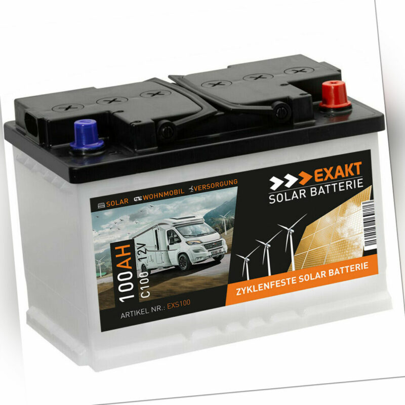 Solarbatterie 100Ah 12V USV Wohnmobil Antrieb Versorgung Boot Solar Batterie