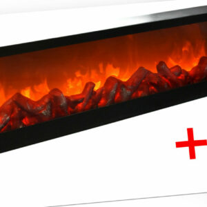 LED Wandkamin Tischkamin Elektrokamin elektrischer Stand Kamin schwarz 75x20cm