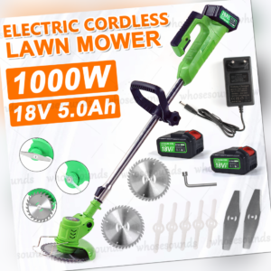 18V 1000W Akku-Rasentrimmer mit 2 Akkus Motorsense Freischneider Kantenschneider