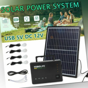 Solar Generator Power Station Mit 18V 15W Faltbare Solarpanel Ladegerät 4 Lampe