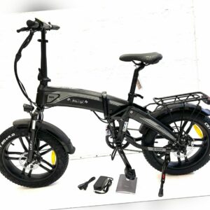 20" E-BIKE ALUMINIUM FATBIKE KLAPPRAD PEDELEC 7 GANG 25 KM/H ANFAHRTHILFE 6KM/H