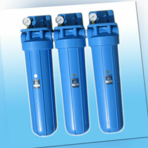 3X Big Blue Sediment Aktivkohle Eisen Mangan Wasserfilter-Brunnen-Pumpe-Pool-20"