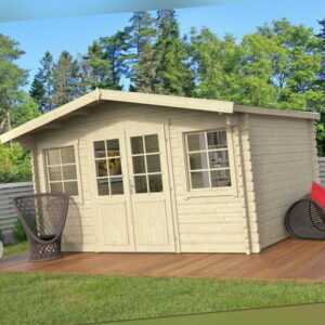 Gartenhaus Holz 44mm DETLEF PLUS ISO 400x300cm Doppelnut ISO-GLAS ohne Boden