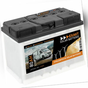 Solarbatterie 12V 80Ah Batterie Solarbatterie Wohnmobil Boot Wohnwagen Akku 70Ah