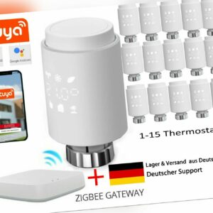 Tuya Zigbee 3.0 SMART Thermostat Heizkörperventil+Gateway Alexa Google Sets 1-15