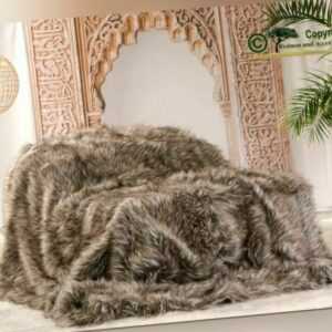Edle Felldecke, Webpelzdecke Grizzly in 170x220cm