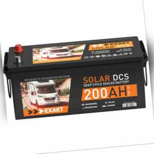 Solarbatterie 12V 200Ah EXAKT DCS Wohnmobil Versorgung Boot Batterie 180Ah 190Ah