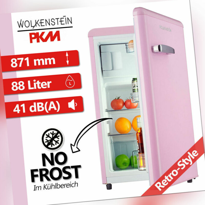 Kühlschrank Retro Standkühlschrank freistehend Gefrierfach Stand pink Nostalgie