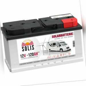 SOLIS Solarbatterie 120AH 12V USV Boot Wohnmobil Versorgung Solar Batterie 100Ah
