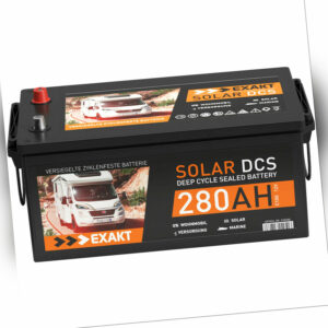 Solarbatterie 12V 280Ah EXAKT DCS Wohnmobil Versorgung Boot Batterie statt 230Ah