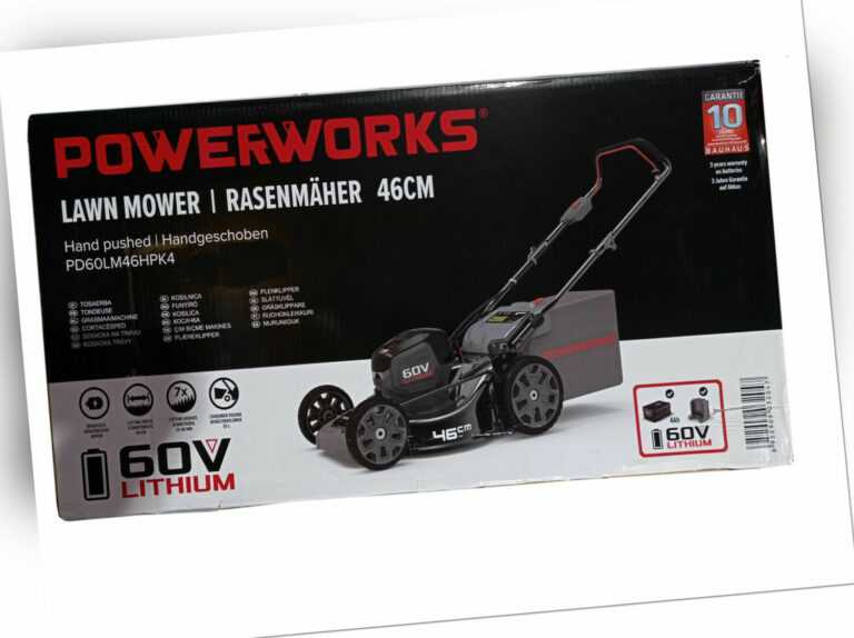 Powerworks Akku-Rasenmäher PD60LM46HPK4 60V, incl. Akku 60V/4 Ah+Ladegerät