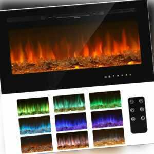 Elektrokamin Elektrischer Kamin LED Wandkamin Heizgerät RGB Timer &Fernbedienung