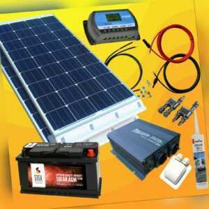 200 Watt Wohnmobil Solaranlage 12 Volt Set / wählbar Spannungswandler Solarakku