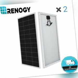 Renogy 2PCS Solarmodul Monokristallin 100W 12V (Schlankes) für RV/Wohnmobil